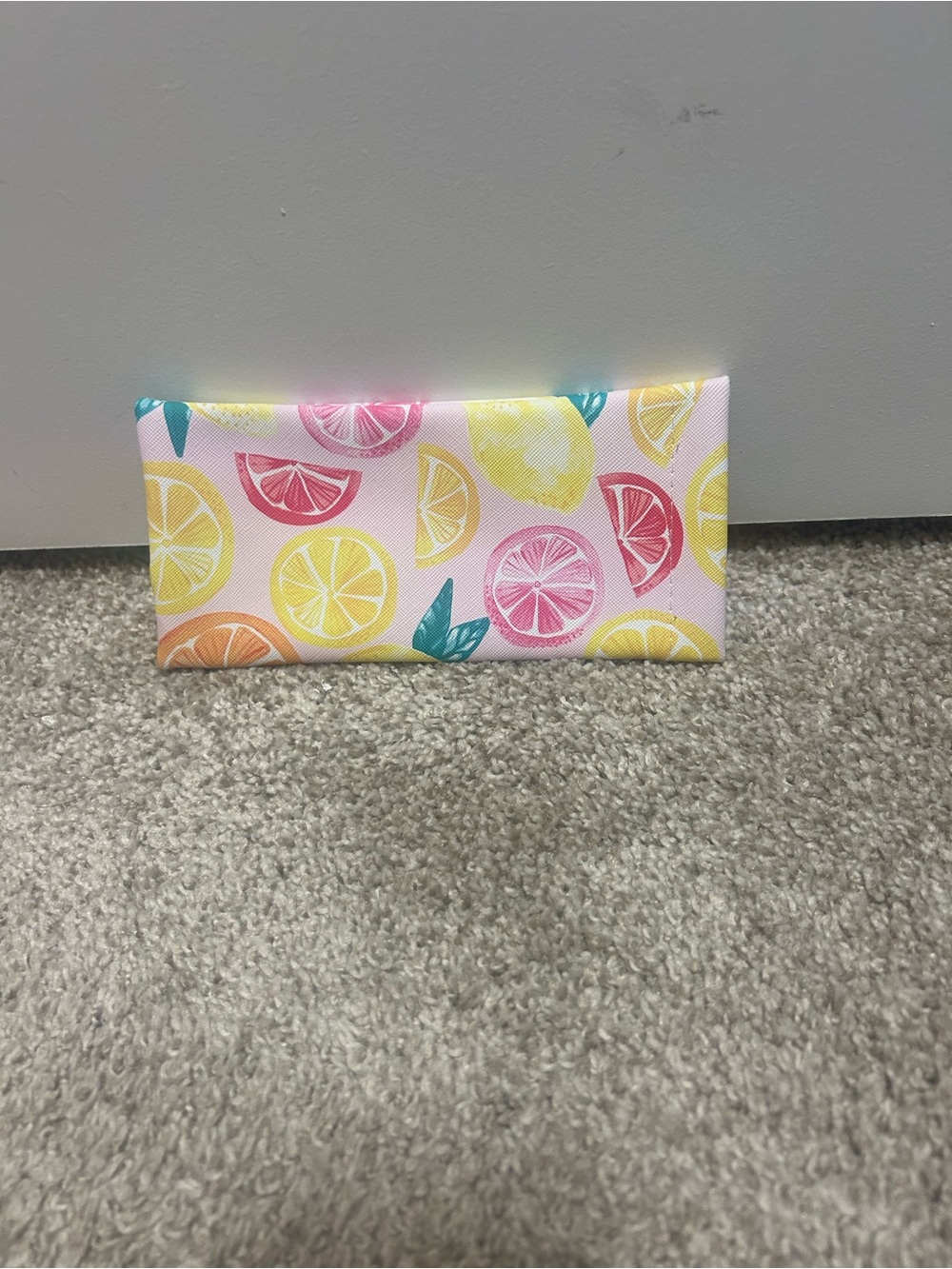 Citrus Print Eyeglass Case - Pink Yellow Multicolor